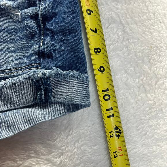 American Eagle Jean Shorts Women's 6 Hi-Rise Shortie Cutoff Stretch Blue Denim - Picture 6 of 6